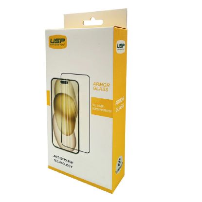 Picture of USP Apple iPhone 16 Pro Max (6.9') Armor Glass Full Cover Screen Protector (8 PCS)-5X Anti Scratch Technology,Perfectly Fit Curves,9H Surface Hardness