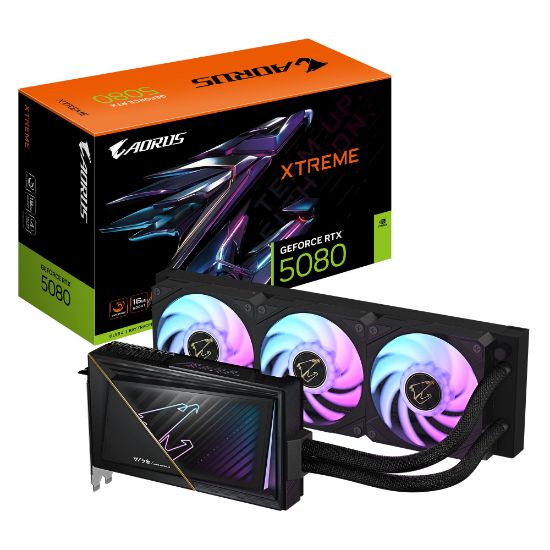 Picture of Gigabyte AORUS GeForce RTX™ 5080 XTREME WATERFORCE 16G, 2805 MHz, CUDA 10752, 30 Gbps, GDDR7, 256 bit, PCI-E 5.0, PSU 850W, HDMI 2.1b x1
