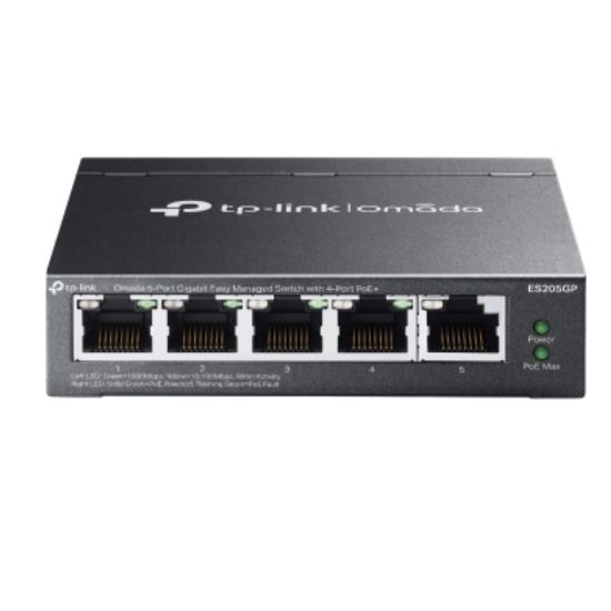 Picture of TP-Link ES205GP Omada 5-Port Gigabit Easy Managed Switch with 4-Port PoE+, PoE Auto Recovery, VLAN, QoS, IGMP Snooping, Loop Prevention, Port Isolatio