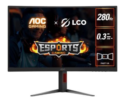 Picture of AOC 27' Curved 0.3ms 280Hz,1920 × 1080 (FHD) , Adaptive Sync, HDR10, HDMI 2.0 × 1,DisplayPort 1.4 × 1, Height Adjust,  Gaming Monitors 2025