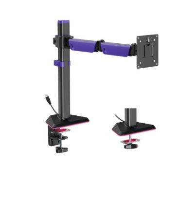 Picture of Brateck LDT89-C012L Articulating RGB Lighting Gaming Monitor Arm Matte Black, Fit Screen Size: 17'-40' Up to 12 KG