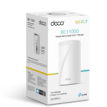 Picture of TP-Link Deco BE65 Pro(1-pack) BE11000 Whole Home Mesh WiFi 7 System ,  688 Mbps at 2.4 GHz + 4320 Mbps at 5 GHz + 5760 Mbps at 6 GHz
