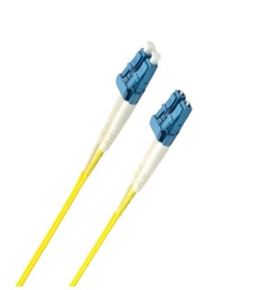 Picture of 8ware Fibre UPC LC-LC Single Mode OS2 Dual-core Optic Duplex Armored Low smoke zero halogen (LSZH) cable Yellow 2M