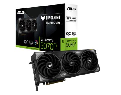Picture of ASUS nVidia GeForce TUF-RTX5070TI-O16G-GAMING RTX5070TI 16GB GDDR7 2588MHz Boost Clock 28 Gbps 256-bit HDMI*2,DP*3,16G,D7 1484 TOPs