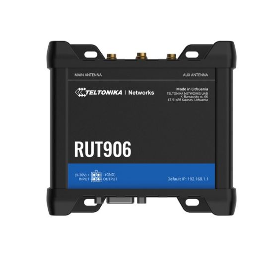 Picture of Teltonika RUT906 Industrial Cellular Router, Dual-SIM Cellular 4G LTE, WAN Failover, with 4x Ethernet Ports, PSU included
