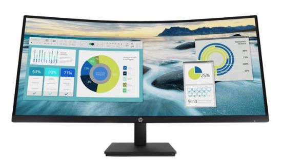 Picture of HP P34hc G4 34' WQHD 4K CURVED 21:9 3440x1440 Height Adjust Tilt USB-C (65W PD) DP HDMI Speakers USB 3yrs wty