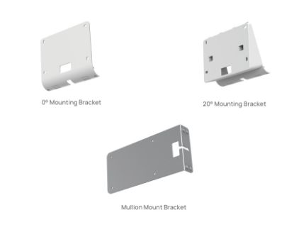 Picture of Yealink RoomPanel Plus Mount Kits, Device Compatibility  RoomPanel Plus, 0° Mounting Bracket, 20° Mounting Bracket, Mullion Mount Bracket