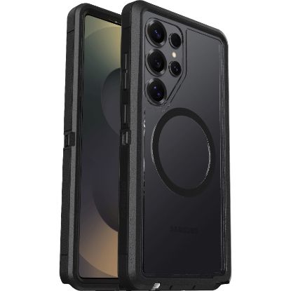 Picture of OtterBox Defender XT Clear Magnet Samsung Galaxy S25 Ultra 5G (6.9') Case Dark Side Clear/Black-(77-97584),DROP+ 7X Military Standard,7 Years Warranty