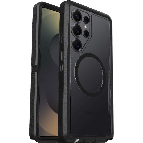 Picture of OtterBox Defender XT Clear Magnet Samsung Galaxy S25 Ultra 5G (6.9') Case Dark Side Clear/Black-(77-97584),DROP+ 7X Military Standard,7 Years Warranty