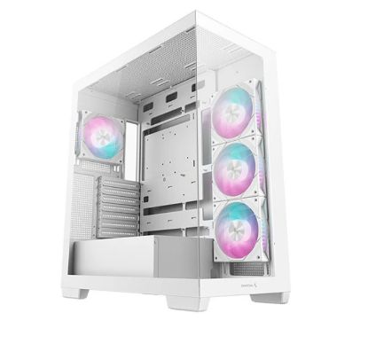 Picture of DeepCool CG580 4F WH (White)Panoramic ATX Mid-Tower Case, 4 x Pre Installed Fans Single Chamber, Support Up to 2x 360mm Radiators, Front 2x USB3.0