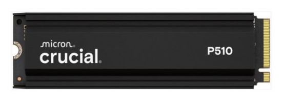 Picture of Crucial P510 2TB Gen5 2280 NVMe M.2 SSD w Heatsink 10,000 / 8,700 MB/s R/W 1200TBW 1.4M IOPS 1.5M hrs MTTF Full-Drive Encryption 5yrs