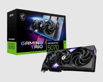 Picture of MSI nVidia GeForce RTX™ 5070 12G GAMING TRIO OC, PCI Express® Gen 5, Boost: 2610 MHz, CUDA 6144 Units, 12GB GDDR7, HDMI™ x 1