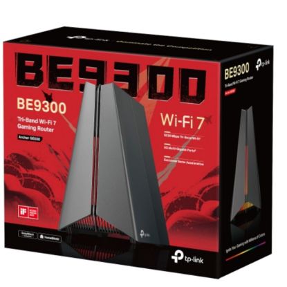 Picture of TP-Link Archer GE550 BE9300 Tri-Band Wi-Fi 7 Gaming Router (WIFI7) 574 Mbps at 2.4 GHz + 2882 Mbps at 5 GHz + 5764 Mbps at 6 GHz,  4× Internal Antenna