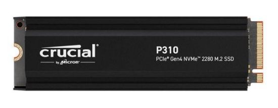 Picture of Crucial P310 1TB Gen4 2280 NVMe SSD w Heatsink 7100/6000 MB/s R/W 220TBW 1000K/1200K IOPS 1.5M hrs MTTF Full-Drive Encryption M.2 PCIe4 5yrs