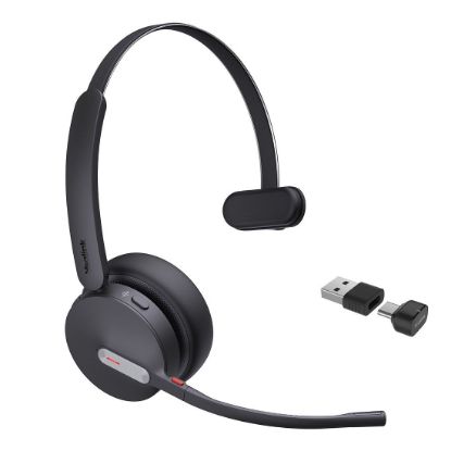 Picture of Yealink BH70 Bluetooth Wireless Mono Headset UC, 3 mic noise cancellation Talk time up to 35h BT51 C Dongle with Type A Adaper Comfort Wearing