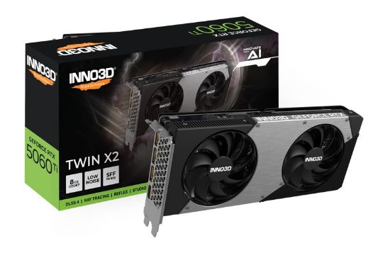 Picture of INNO3D nVidia GeForce RTX 5060 Ti TWIN X2 8GB GDDR7, 2572MHz Boost Clock, RAM 28Gbps, 3xDP, 1xHDMI