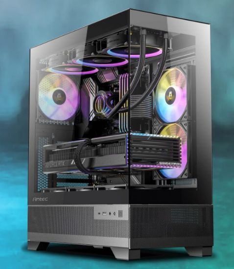 Picture of Antec CX700 ARGB Black, ATX, USB Type-C 3.2 Gen 2, Tool Free Panels, Vertical Cooling, 3x 120mm PWM ARGB Fans, Heat dissipating Gaming Case