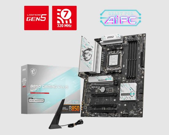 Picture of MSI B850 GAMING PLUS WIFI, AM5, 4x DDR5 256GB, 1x HDMI, 4x PCI-E x16 slot, 3x M.2, Wi-Fi 7