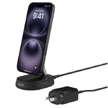 Picture of Belkin BoostCharge Pro Convertable Magnetic Wireless Charging Stand With Qi2 15W-Black(WIA008auBK),20W PSU,1.5M USB-C Cable,CEW $2500,2 Years Warranty