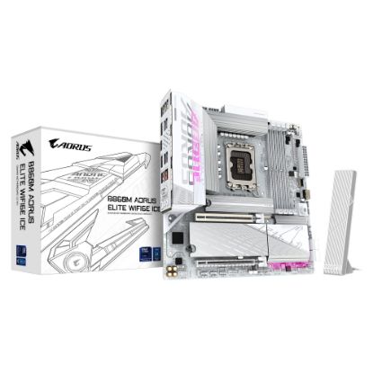Picture of Gigabyte M/B B860M A ELT WF6E ICE 1.0, Intel ® B860, 4 x DDR5 up to 256 GB, 2x HDMI, 2 x PCI Express x16, 3 x M.2, 4 x SATA, 9x USB 3.2
