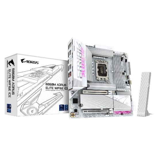 Picture of Gigabyte M/B B860M A ELT WF6E ICE 1.0, Intel ® B860, 4 x DDR5 up to 256 GB, 2x HDMI, 2 x PCI Express x16, 3 x M.2, 4 x SATA, 9x USB 3.2
