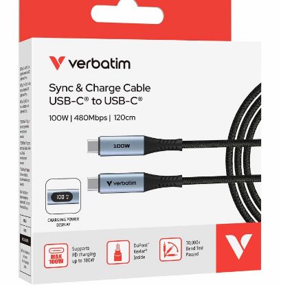 Picture of Verbatim Sync & Charge USB C to USB C 100W Display 120 cm