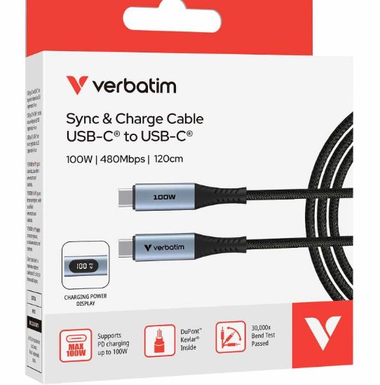 Picture of Verbatim Sync & Charge USB C to USB C 100W Display 120 cm