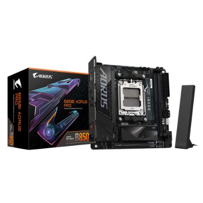 Picture of Gigabyte B850I AORUS PRO 1.0, AMD AM5, 2 x DDR5 up to 128 GB,  1 x HDMI, 1x PCI Express x16, 2 x M.2, 2 x SATA, 6 x USB 3.2