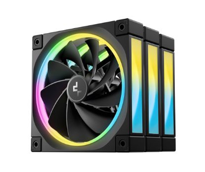 Picture of DeepCool FL12R 120mm (3-Pack) Unique Addressable RGB  High Performance Fans,  Low Noise, 4-pin PWM, Fluid Dynamic Bearing