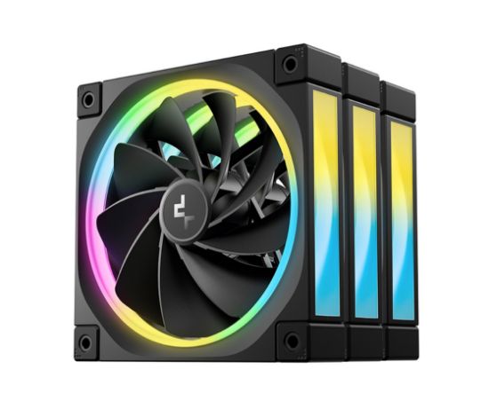 Picture of DeepCool FL12R 120mm (3-Pack) Unique Addressable RGB  High Performance Fans,  Low Noise, 4-pin PWM, Fluid Dynamic Bearing