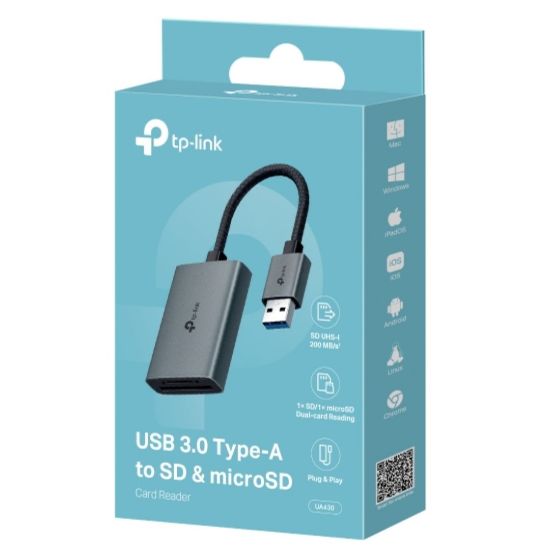 Picture of TP-Link UA430 USB 3.0 Type-A to SD & microSD 3.0 Card Reader