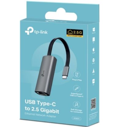 Picture of TP-Link UE302C USB Type-C to 2.5 Gigabit Ethernet Network Adapter, 1×USB 3.0 Type-C Connector, 1×2.5 Gigabit Ethernet Port, Foldable and Portable Desi