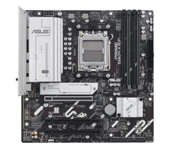 Picture of ASUS AMD PRIME B840M-A WIFI-CSM (AM5) Micro ATX Motherboard 4xDDR5 192GB, 2x PCIe 4 x16 slot, 3x M.2 slots, 4x SATA, Wi-Fi 6E, 1x HDMI, 1x DP