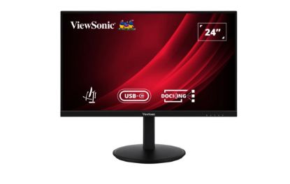Picture of ViewSonic 24' Full HD Ergonomic Docking Monitor with USB-C 65w, USB 3.2 Hub, 100hz, HDMI, DP, Ergonomics Height Adjust, Swivel, Pivot, Advanced Wty