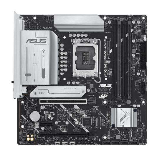 Picture of ASUS PRIME B860M-A WIFI-CSM Micro-ATX Motherboard 256GB, DDR5, 1 x PCIe 5.0,  2 x M.2 slots,  4 x SATA, WiFi 6E, 1 x HDMI, 2 x DP