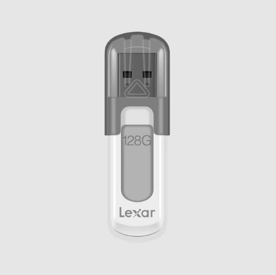 Picture of Lexar V100 128GB JumpDrive® USB3.0 Flash Drivee, up to 100MB/s read allows you to quickly and easily store and transfer your favorite photos, videos