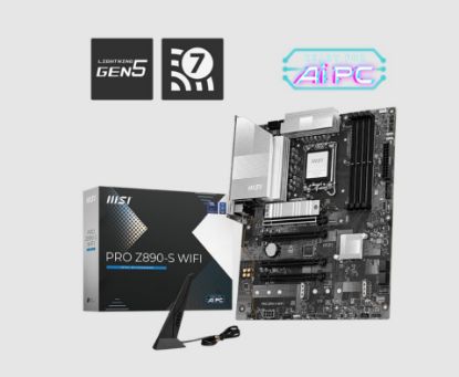 Picture of MSI PRO Z890-S WIFI, INTEL Z890, 4x DDR5 256GB, 1x HDMI, 4x PCI-E x16 slot, 3x M.2, 4x SATA, 4x USB 2.0, Intel® Wi-Fi 7