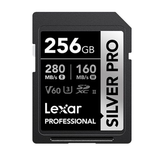 Picture of Lexar Professional SILVER PRO 256GB SDXC™ UHS-II Card 256GB—C10,  UHS-II(U3), V60, Silver Pro,  up to 280MB/s read, 160MB/s write