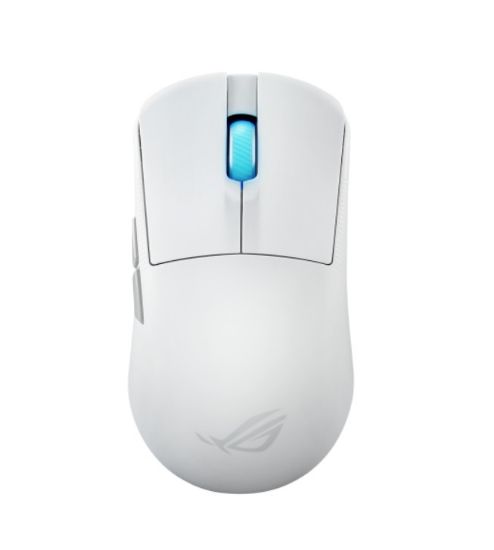Picture of ASUS ROG Harpe Ace Mini White Ultralight 49-Gram Semi-Symmetrical Gaming Mouse, 42,000 dpi optical sensor,Tri-mode connectivity,ROG Optical Micro Swit