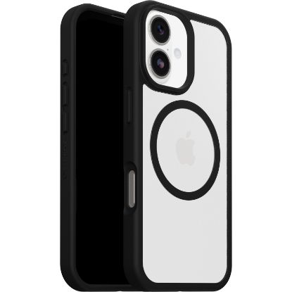 Picture of OtterBox React MagSafe Apple iPhone 17 (6.3') Case Black Crystal (Clear/Black) - (77-98591), DROP+ Military Standard, Raised Edges, 7 Years Warranty