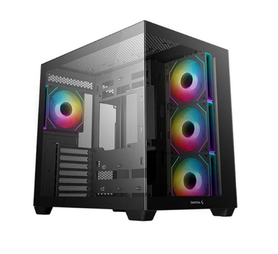 Picture of DeepCool CG530 4F ATX Case, Tempered Glass, 4 Pre-Instaled Fans, USB3.0×2、Gen2 Type-C x1、Audio/Mic×1, Cable,  Supports Rear Connector