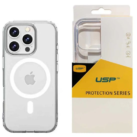 Picture of USP Apple iPhone 16 Pro Max (6.9') Clear Rock Shockproof Case with MagSafe - Ultra-Thin,Lightweight,Non-Slip,Multi-Layer, Strong And Durable Materials