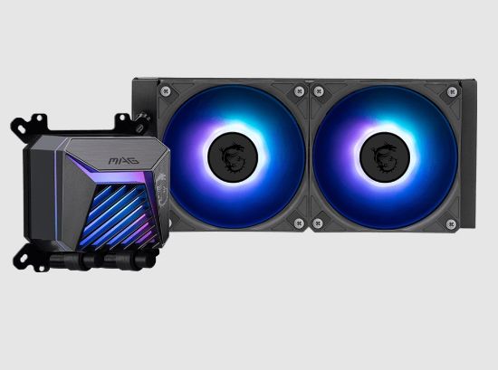 Picture of MSI MAG CORELIQUID A15 240, 2 fans, Rifle Bearing, 500~2050 ± 150 RPM, AM5 / AM4, 71.23 x 69.47 x 75.05 mm 3y warranty