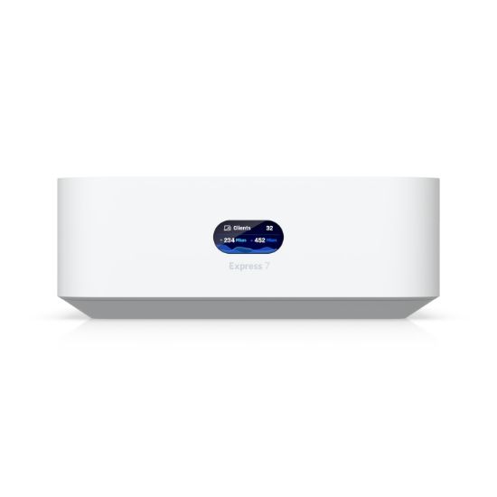 Picture of Ubiquiti UniFi Express 7, Mesh-scalable, Super-compact 10G Cloud Gateway, Integrated WiFi 7 With 6 GHz support, 140 m² Coverage
