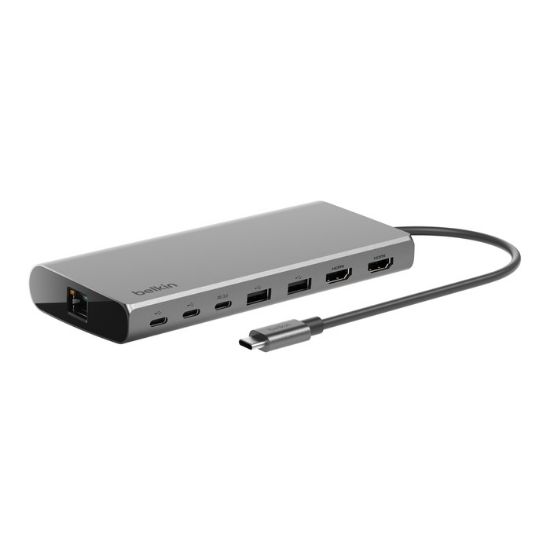 Picture of Belkin Connect Universal USB-C 8-in-1 Dual Display Core Hub - Space Grey (INC015btSGY-CZ), 100W PD, 10Gbps, USB-C & USB-A Ports, 2 Years Warranty