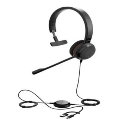 Picture of Jabra Evolve 30 II, USB C/A Mono UC, Great calls and music,  Plug-and-play connectivity, Manage calls easily, Flexible connectivity via 3.5 mm jack
