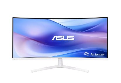 Picture of ASUS VU34WCIP-W 34' Eye Care Monitor, WQHD (3440x1440), 1500R Curvature, Frameless, 100Hz, Air Ionizer, SmoothMotion, Eye Care Plus technology, USB-C