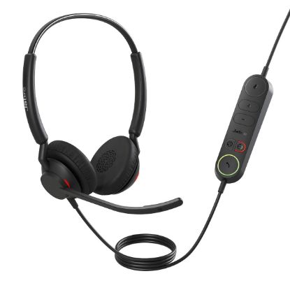 Picture of Jabra Engage 40 (Inline Link) UC Dual USB-C/A Corded Headsets, Lightweight & sturdy, Double the mic, Busylight, Hearing Protection Audio Quality