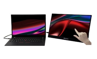 Picture of Verbatim 17.3' USB-C Portable 10 Point Touch, Full HD 1080p, HDMI, IPS Portable,  Business, Sleeve, Ultra Portable Black Aluminium, Win & IOS Monitor