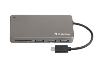 Picture of Verbatim USB-C 3.2 Gen 1 Type C Hub / SD, SDHC, SDXC, microSD, microSDHC, and microSDXC Card Reader